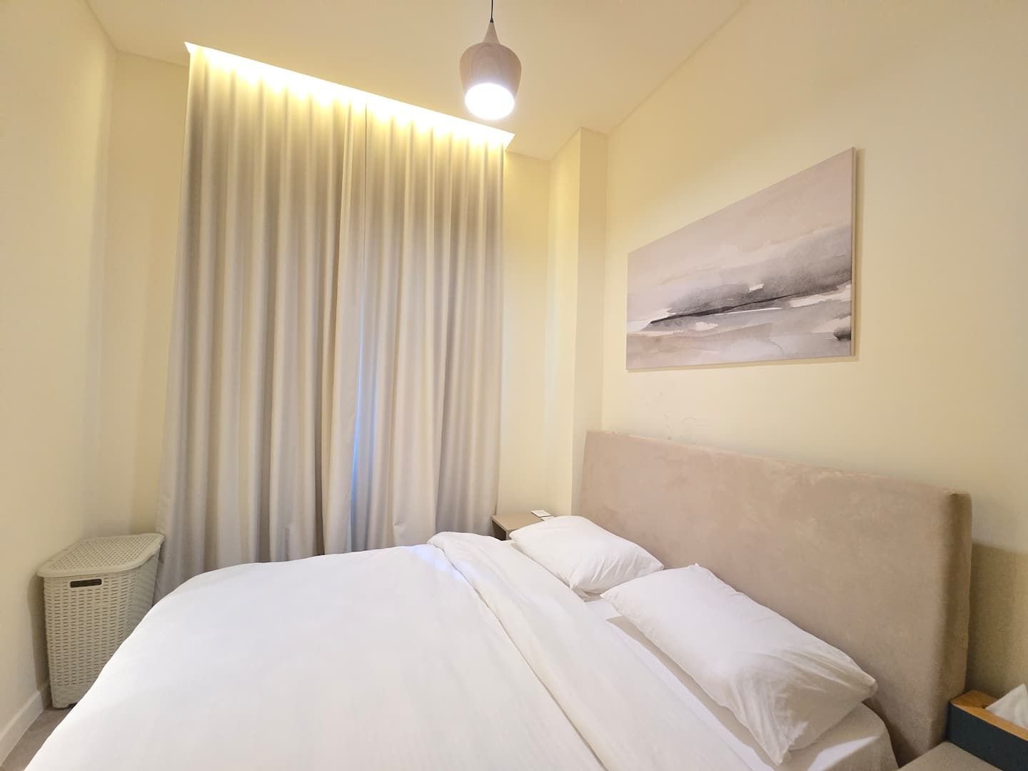 Bedroom with queen bed, Modern Achrafieh 1-Bedroom with 24/7 Power