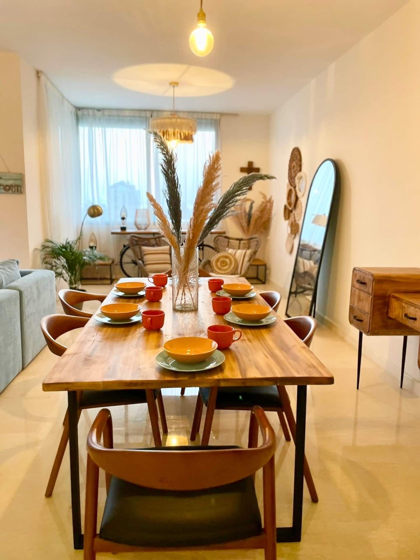 Dining table, Batroun Bohemia 3-Bedroom with Pool