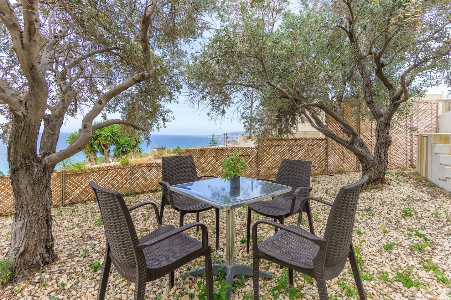Garden among olive trees with sea view, Stitch Studio in Batroun with Garden & Sea View