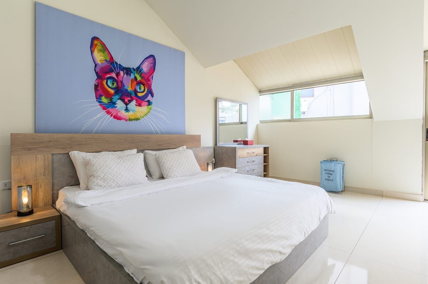 Bedroom with king bed, Rawda Rooftop 1-Bedroom with Two Terraces