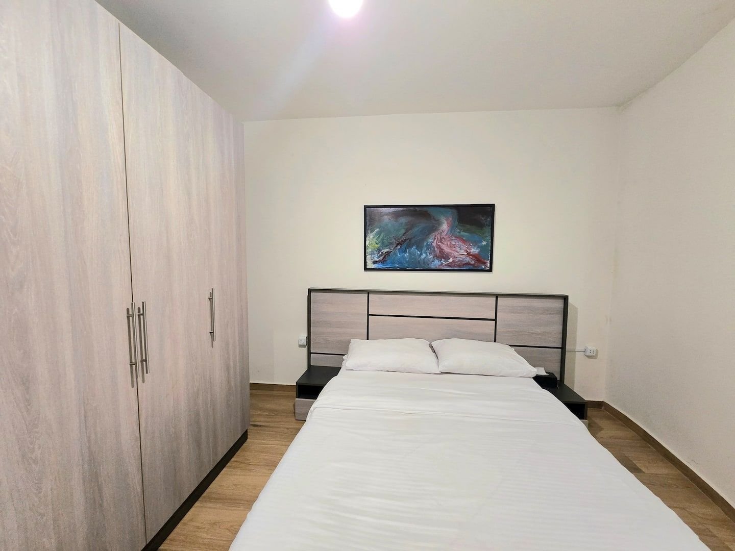 Bedroom with queen bed and wardrobe, Spacious Dekwaneh 2-Bedroom with 2 Bathrooms