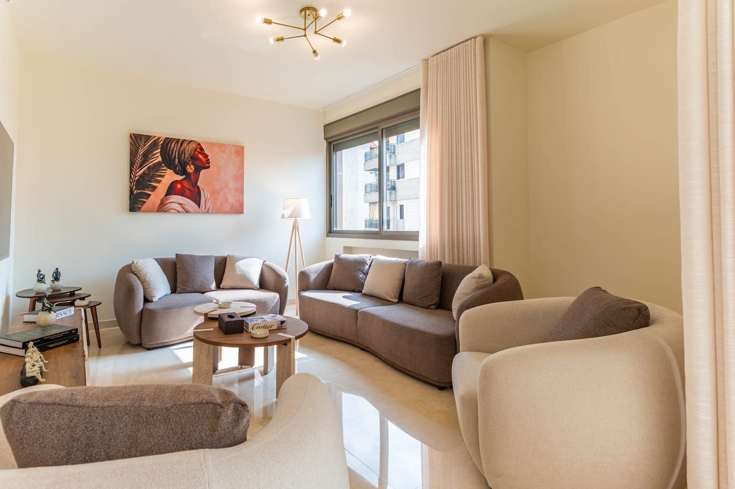 Living room, Spacious 3-Bedroom Duplex in Fanar