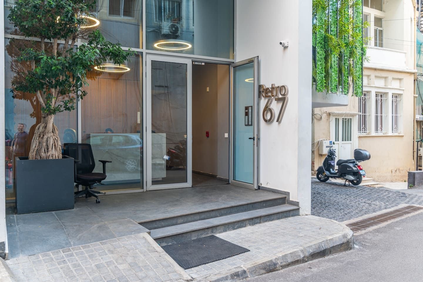 Entrance of the Retro 67 building, The Atelier at Retro 67