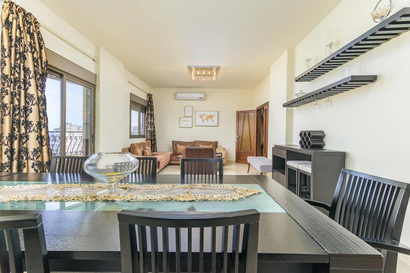 Dining table, Bright Jdeideh 3-Bedroom with City View