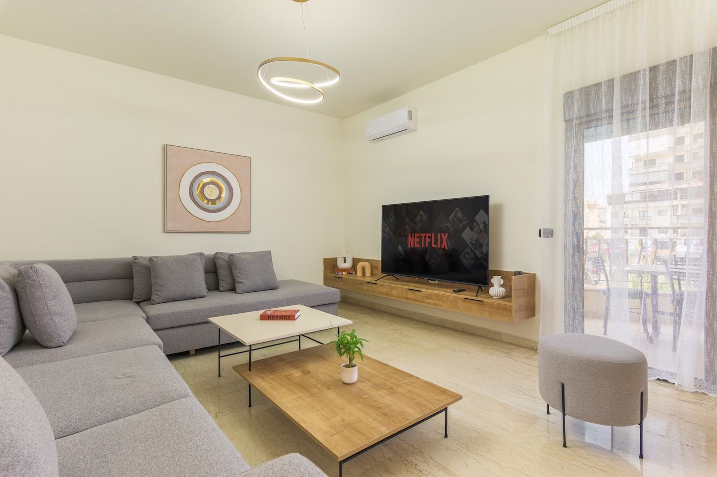 Living room with smart TV, Jdeideh Family 3-Bedroom with Kids' Room