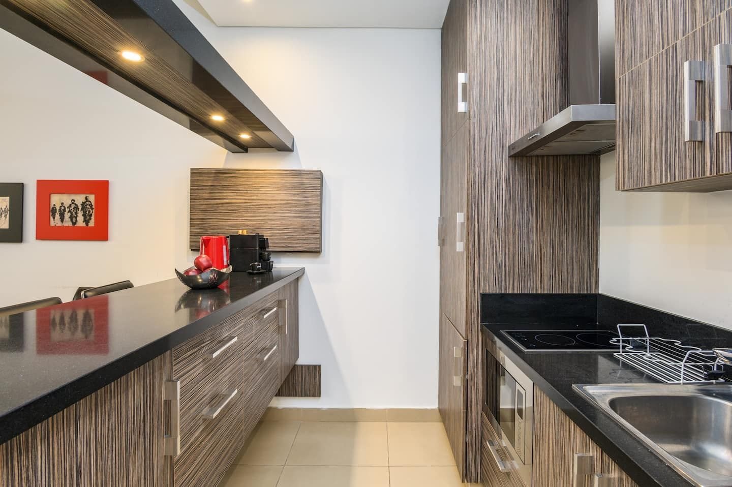 Fully equipped kitchen, Central 1-Bedroom with Pool & Gym
